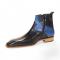 Duca Di Matiste "Pedaso" Navy/Jeans Genuine Italian Calf Leather Ankle Boots.